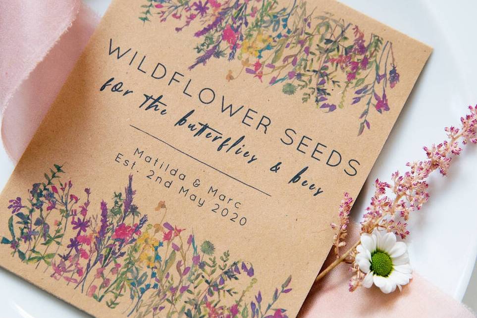 Bag of seeds for Eco-Friendly Wedding Favours Your Guests Will Actually Use