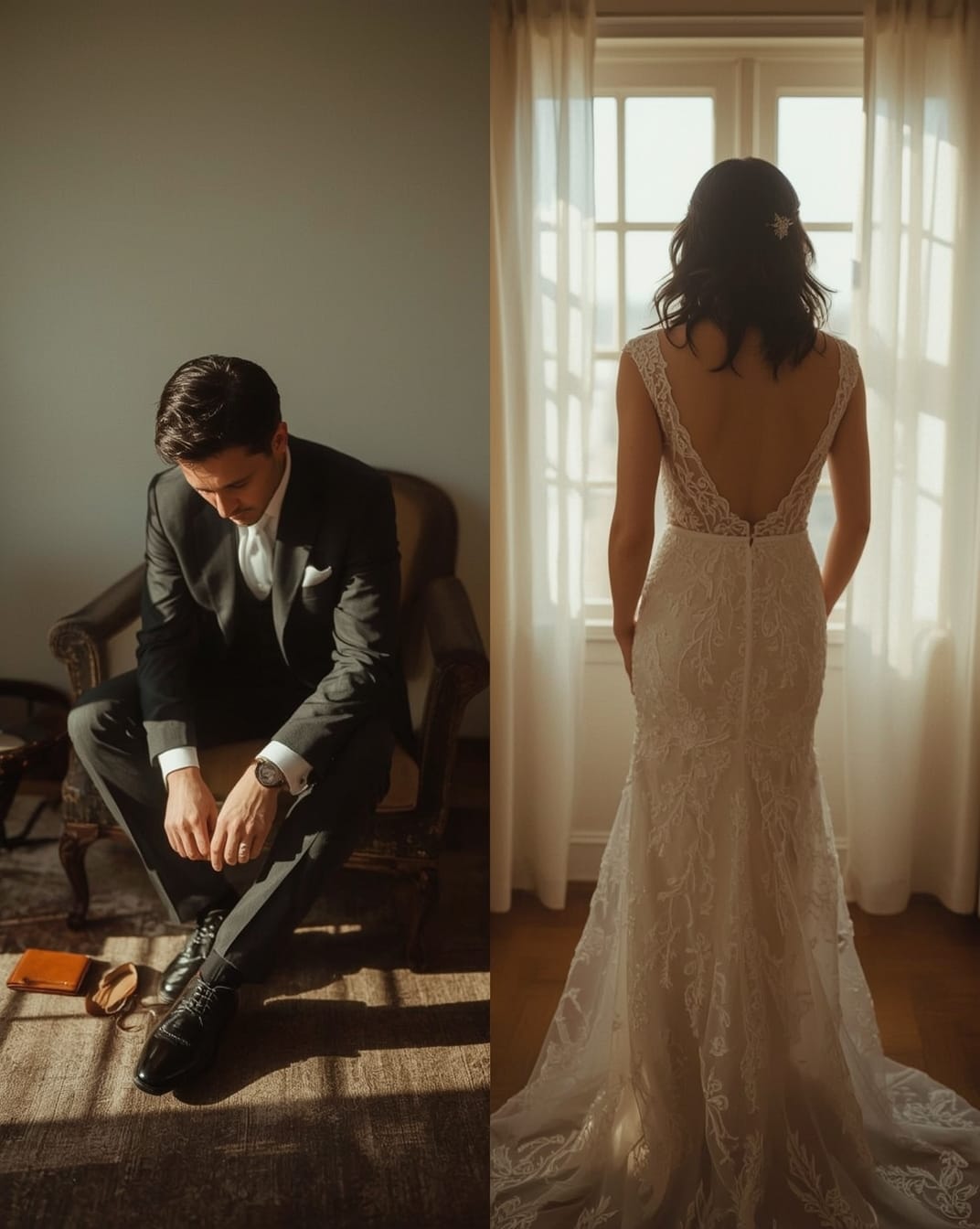 Bride waiting at the start of the aisle — wedding aisle anticipation